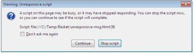 Unresponsive script error